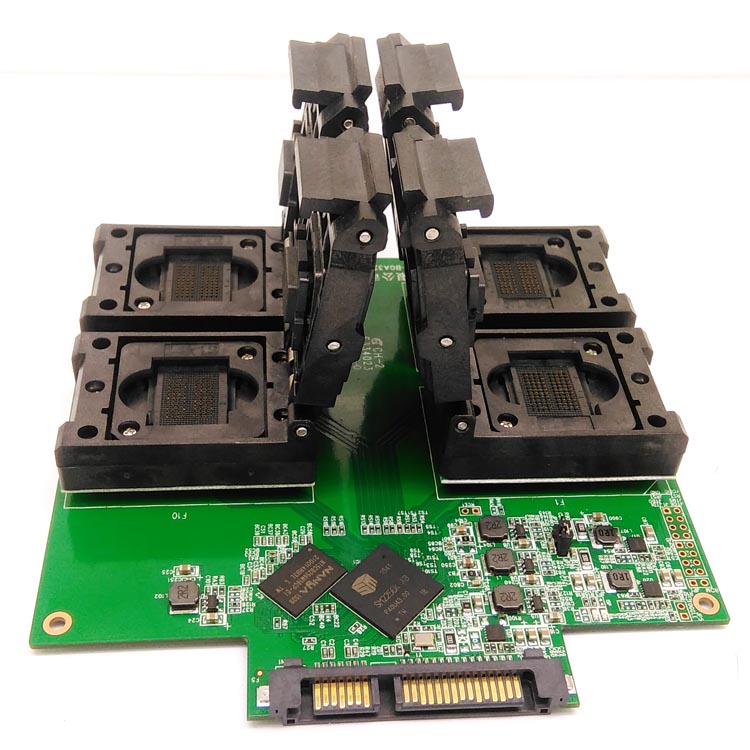 SM2256K主控SSD闪存测试夹具转BGA152pin一拖四翻盖TLC测试治具