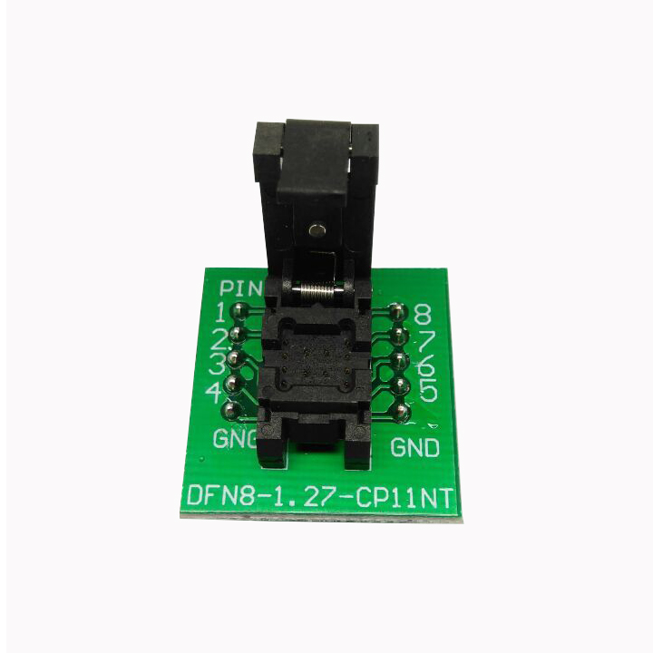 DFN/QFN8pin-1.27mm(5×6mm)翻盖探针烧录座Burn-in Socket