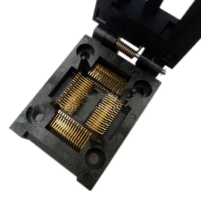 FPQ-64-0.8-10A-QFP64烧录座耐高温老化夹具IC芯片插座测试座