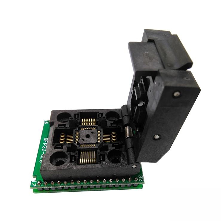 QFP32-0.8-01芯片测试座ATMEGA8A-AU QFP320.8间距IC插座烧录