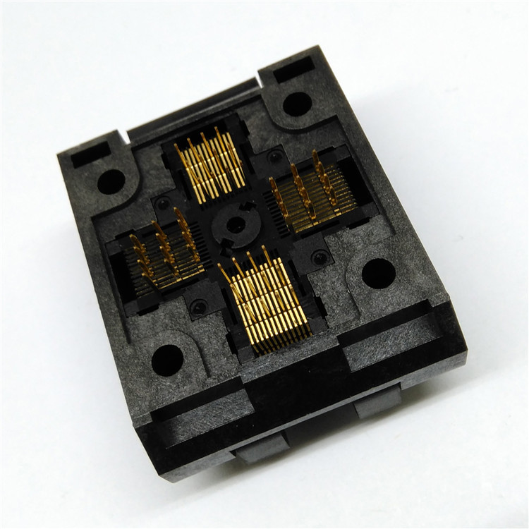 QFP48测试座 IC51-0484-806-11烧录座 转接座 适配器 ic Socket