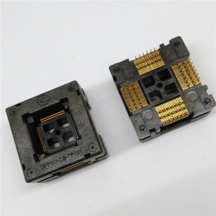 QFP80芯片测试座老化座0.5间距OTQ-80-0.5-02B_PIC18F85K90-I