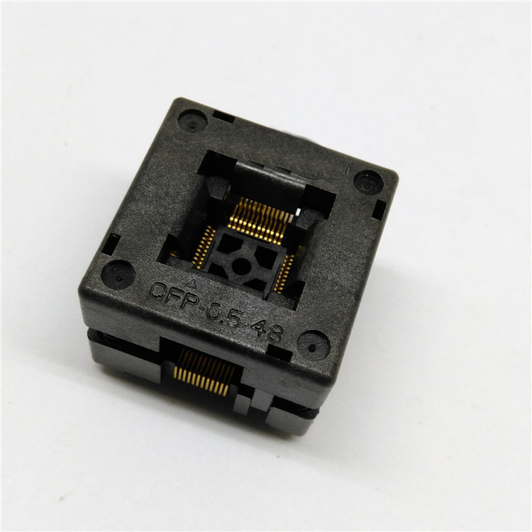 STM32适配器烧录座QFP48测试座0.5间距老化座OTQ-48-0.5-01