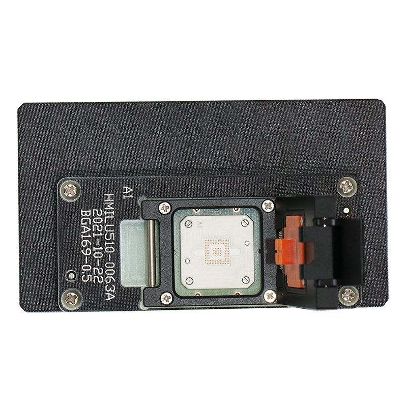 定制BGA169-0.5 8×8×1.2旋钮翻盖探针测试治具_芯片座
