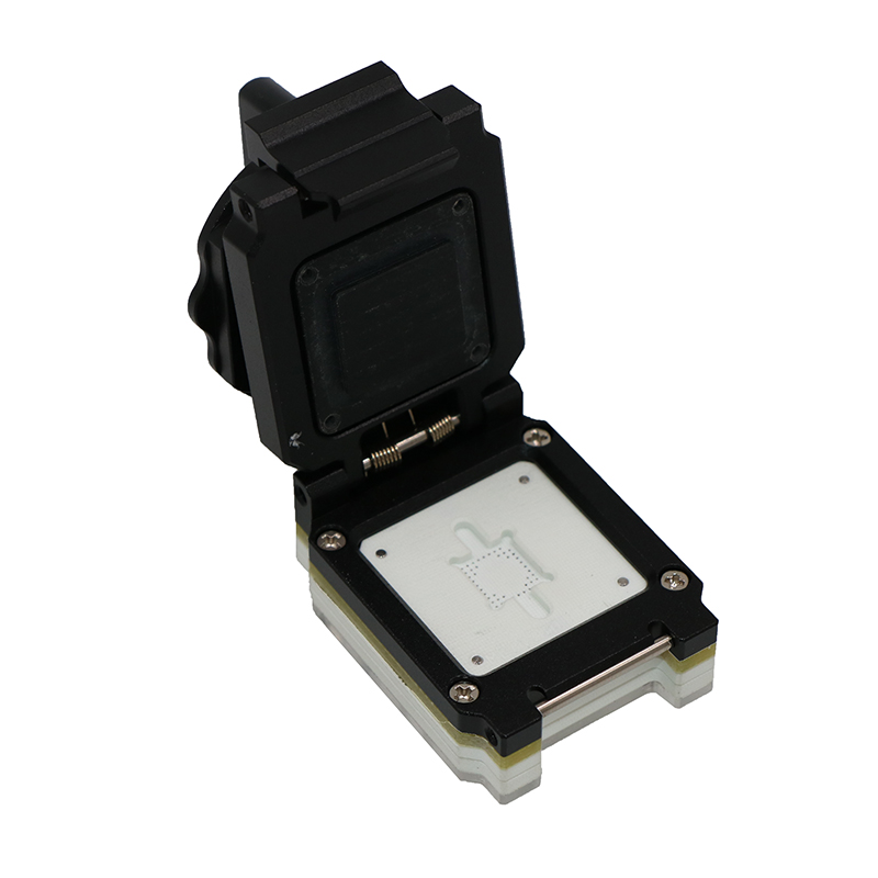定制LGA45-0.8-7.8×8.5旋钮合金翻盖测试座_传感器件测试夹具