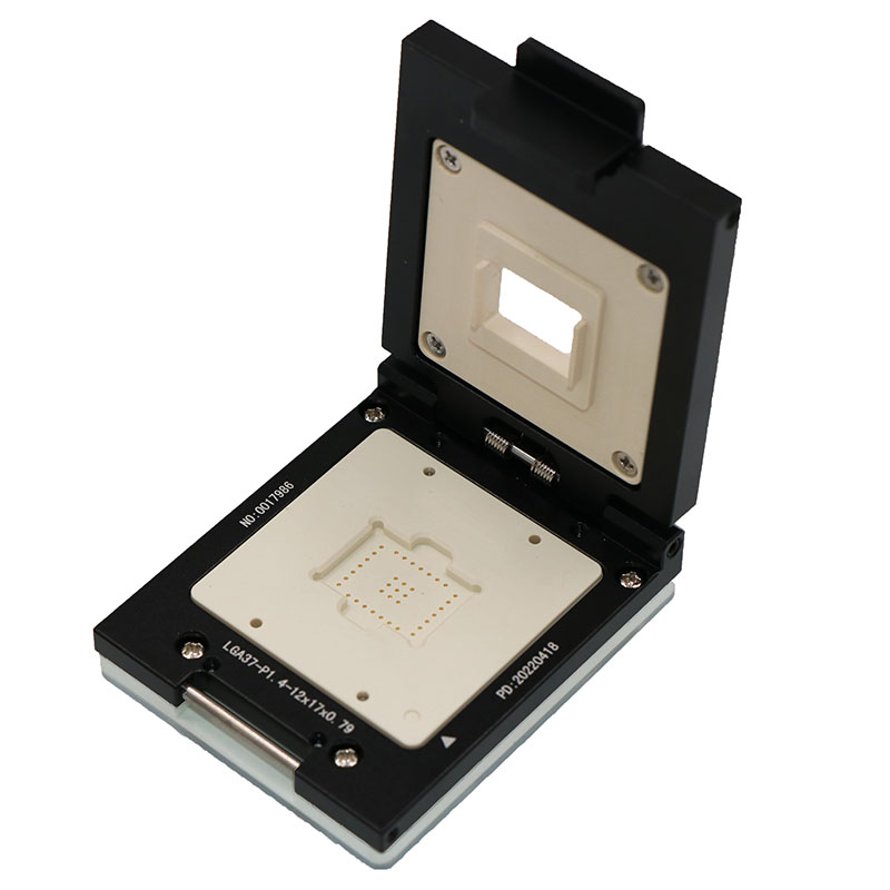 LGA37-1.4（12×17mm)合金翻盖探针测试座_驱动芯片