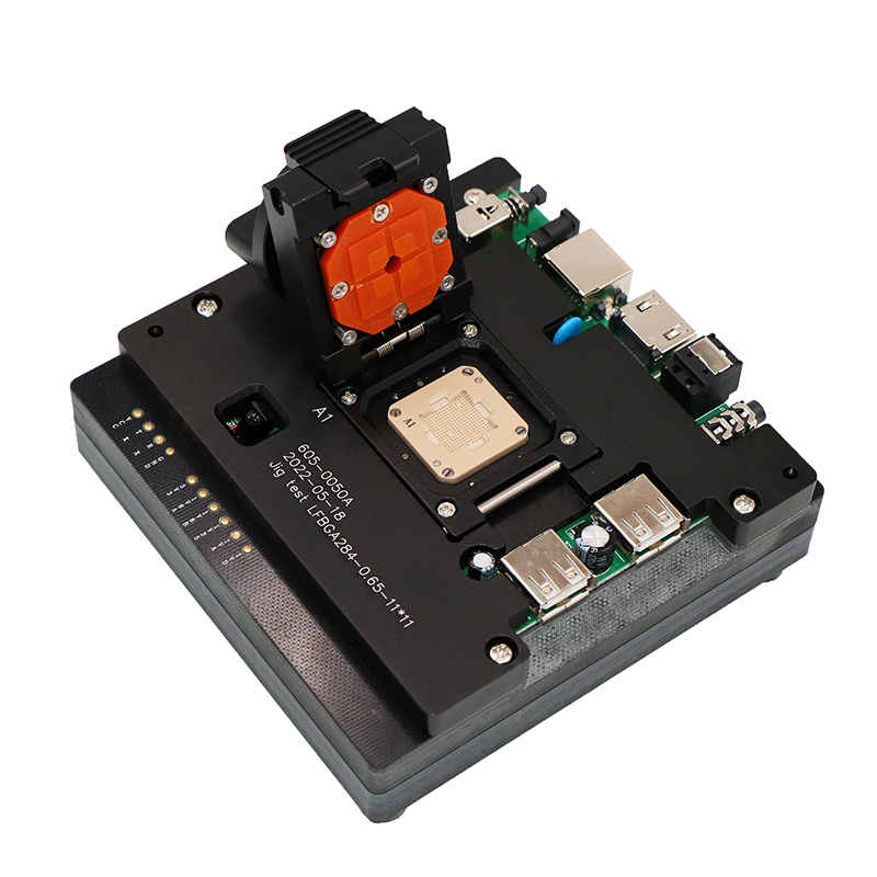 BGA429-0.65-16.3×16.9（GW020H）合金旋钮翻盖测试治具