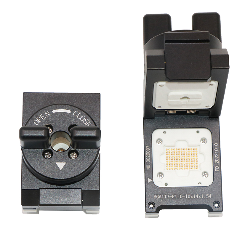 BGA117pin-1.0mm10x14mm合金翻盖旋钮探针测试座