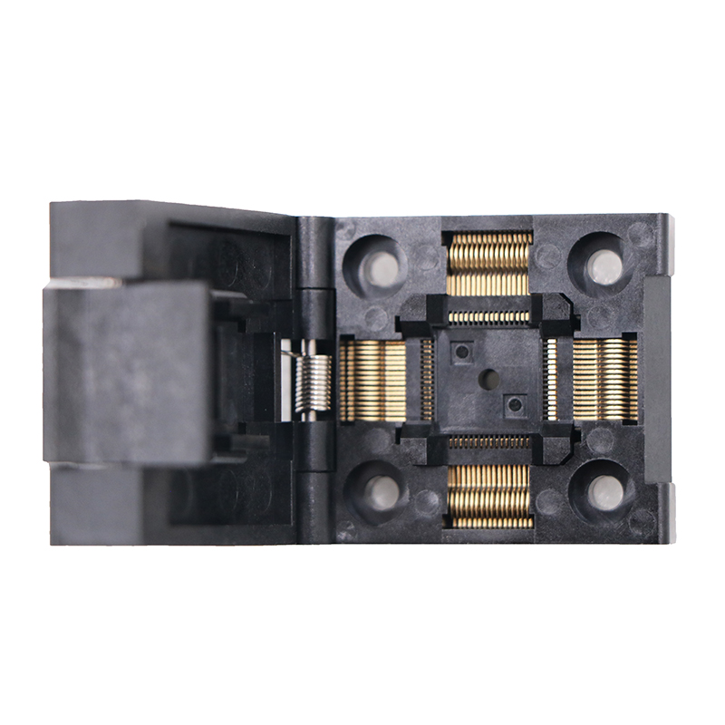 QFP48pin芯片翻盖弹片老化座socket