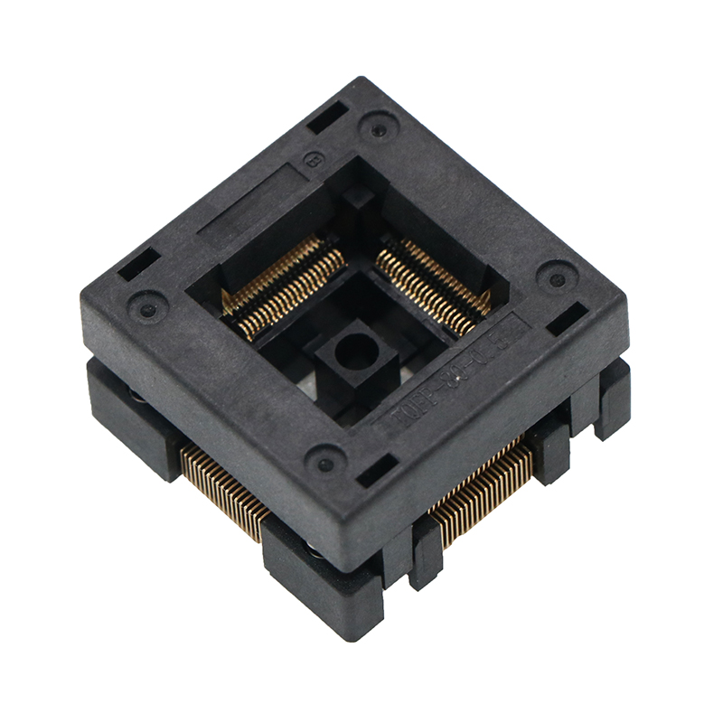 QFP80pin芯片下压弹片老化测试座socket