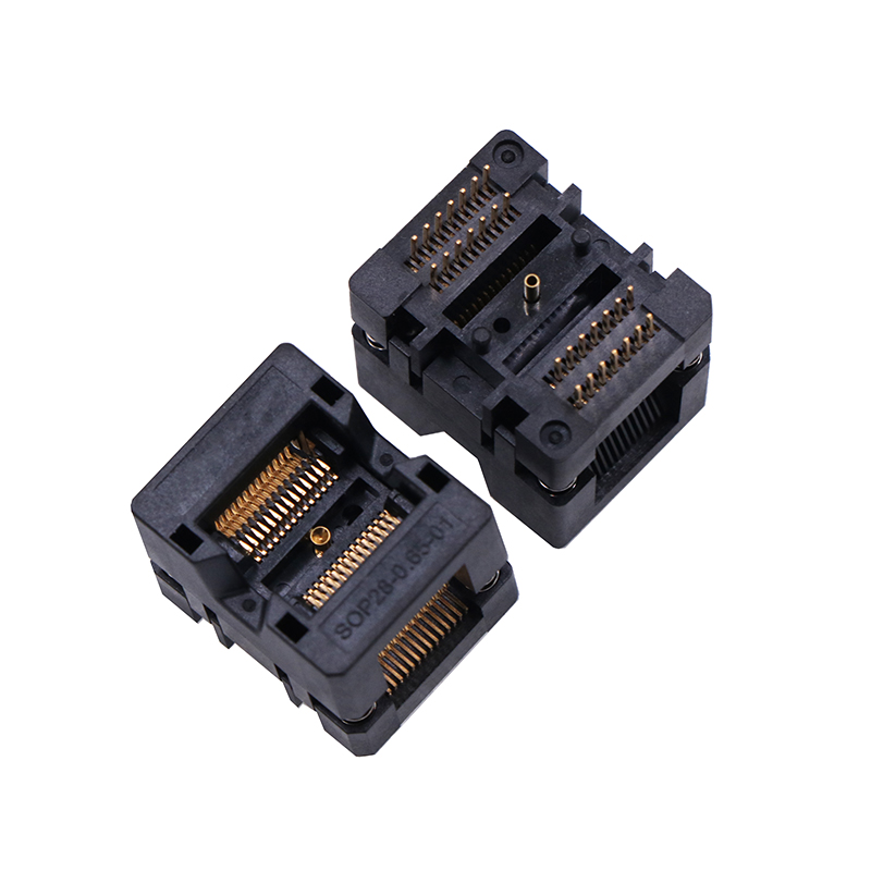 SOP28pin-0.65mm芯片加接地测试座-SOP芯片测试socket